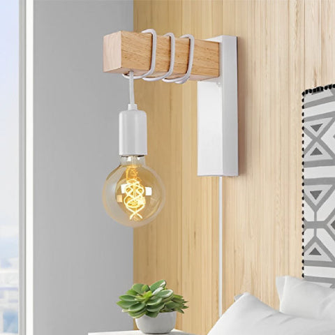 applique murale bois blanc lampe-de chevet