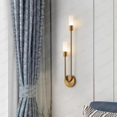 APPLIQUE MURALE DORÉE | Chandelier - Lumière de Léora