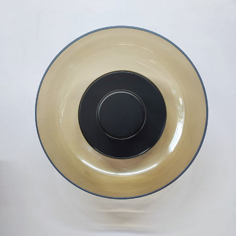 applique-murale-en-verre-avec bol ambré et base noire