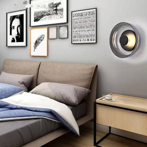 applique murale en verre bol gris chambre