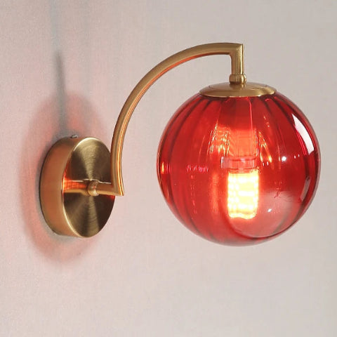 applique murale en verre colore rouge