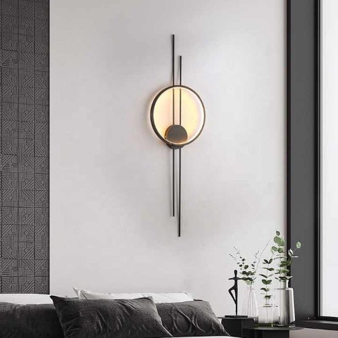 APPLIQUE MURALE NOIRE | Disque - Lumière de Léora
