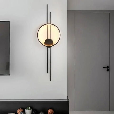 APPLIQUE MURALE NOIRE | Disque - Lumière de Léora