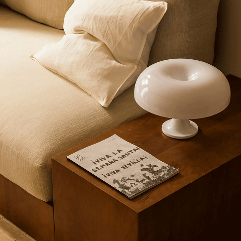 lampe champignon blanche design epure