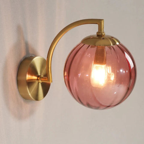 applique murale en verre rose