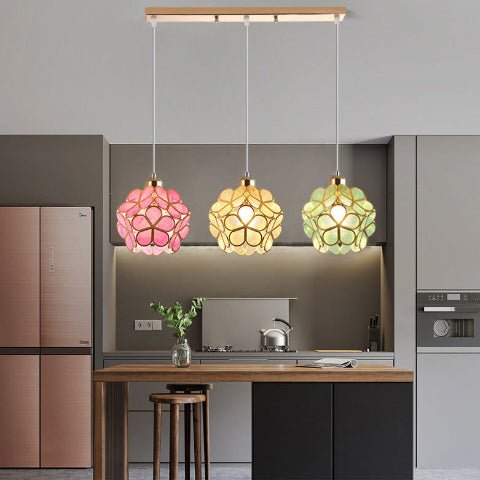 suspension fleur spring creme rose vert base droite