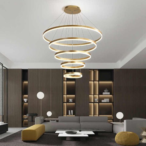 SUSPENSION LED | Entonnoir Or - Lumière de Léora