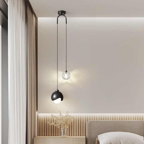 suspension verre cristal noir