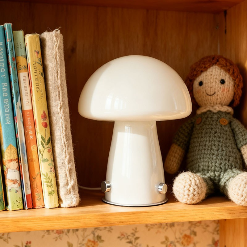 Lampe champignon blanche