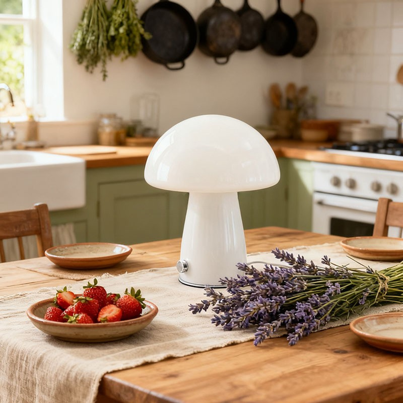 Lampe champignon blanche