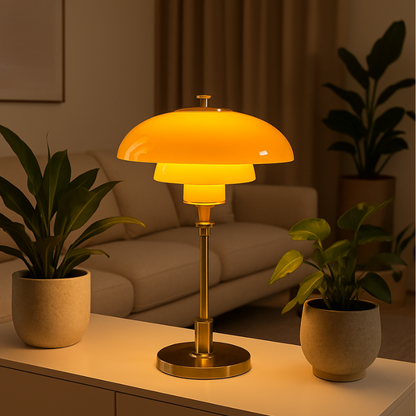 Lampe champignon orange | Lunéa
