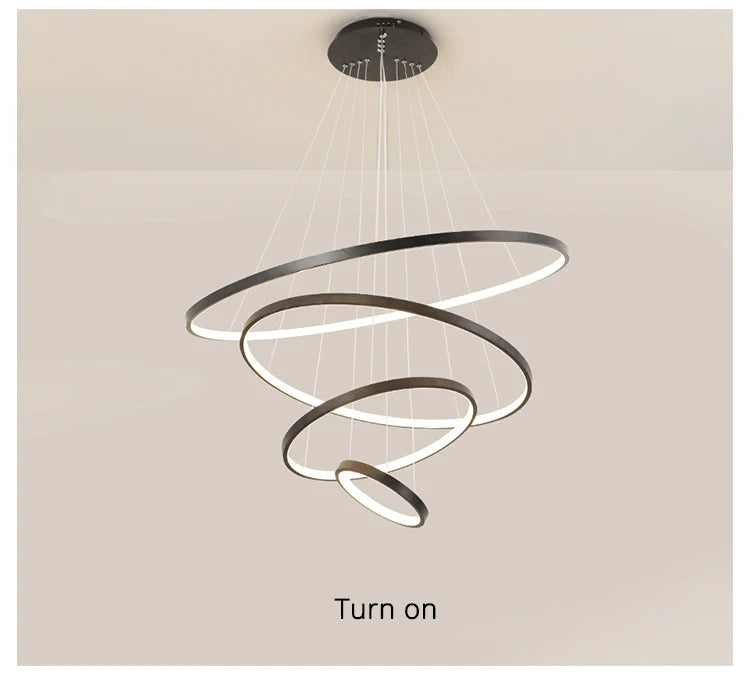 Suspension lignes lumineuses Noda 2 ANNEaux