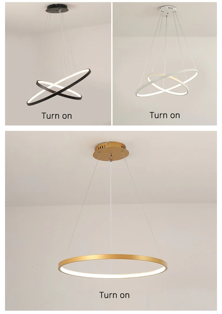 Suspension lignes lumineuses Noda 2 ANNEaux