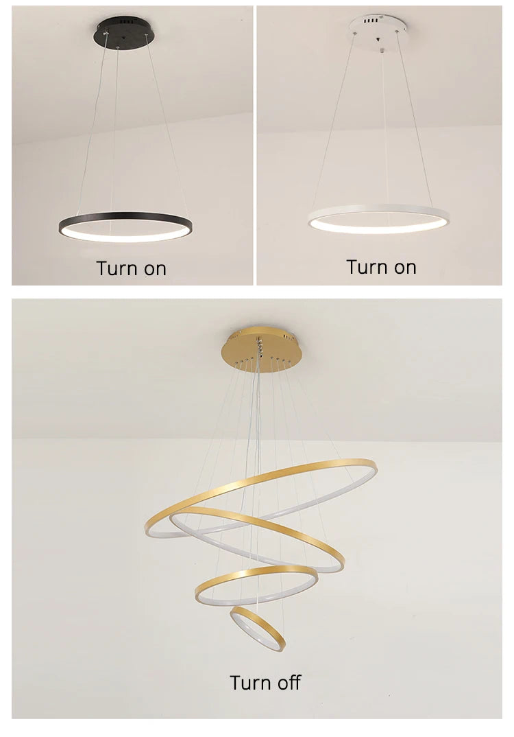 Suspension lignes lumineuses Noda 2 ANNEaux