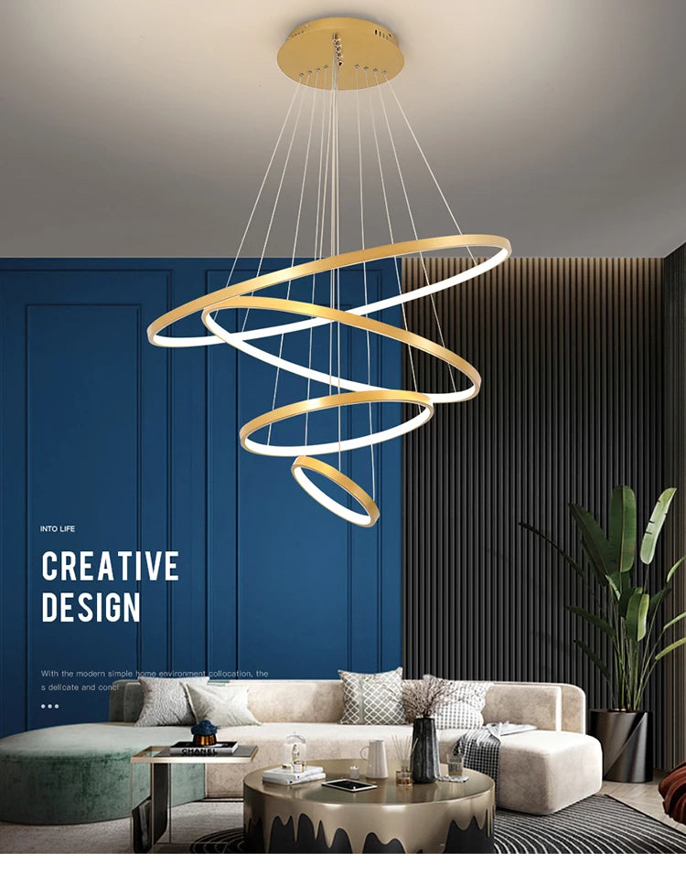 Suspension lignes lumineuses Noda 2 ANNEaux