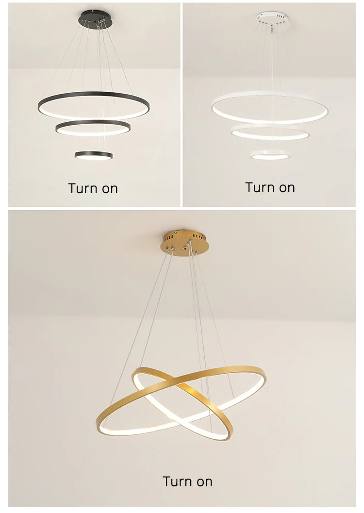 Suspension lignes lumineuses Noda 2 ANNEaux