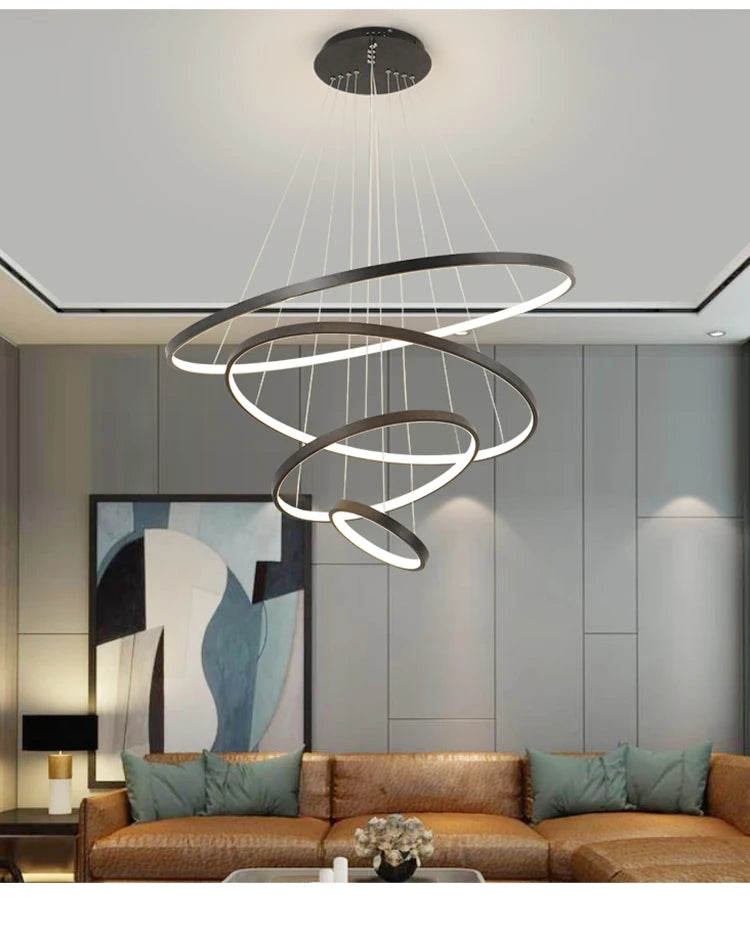 Suspension lignes lumineuses Noda 2 ANNEaux
