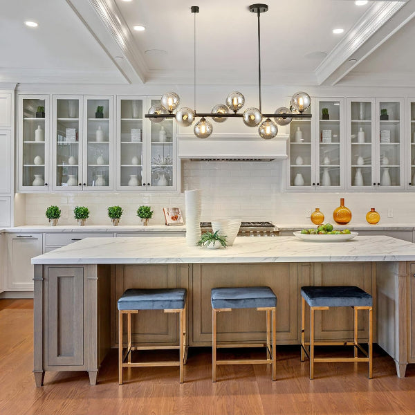 plafonnier en verre ilot de cuisine