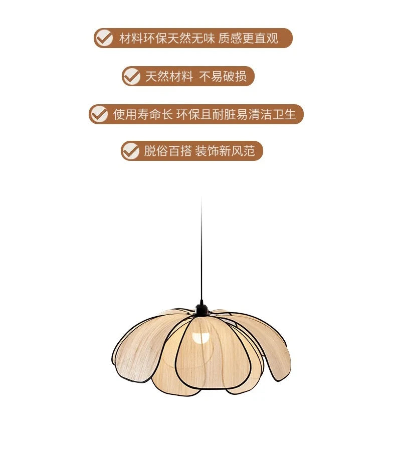Vintage tissé à la main Lotus salle à manger lustre chambre salon lampe art européen et américain atmosphère éclairage lampes E27