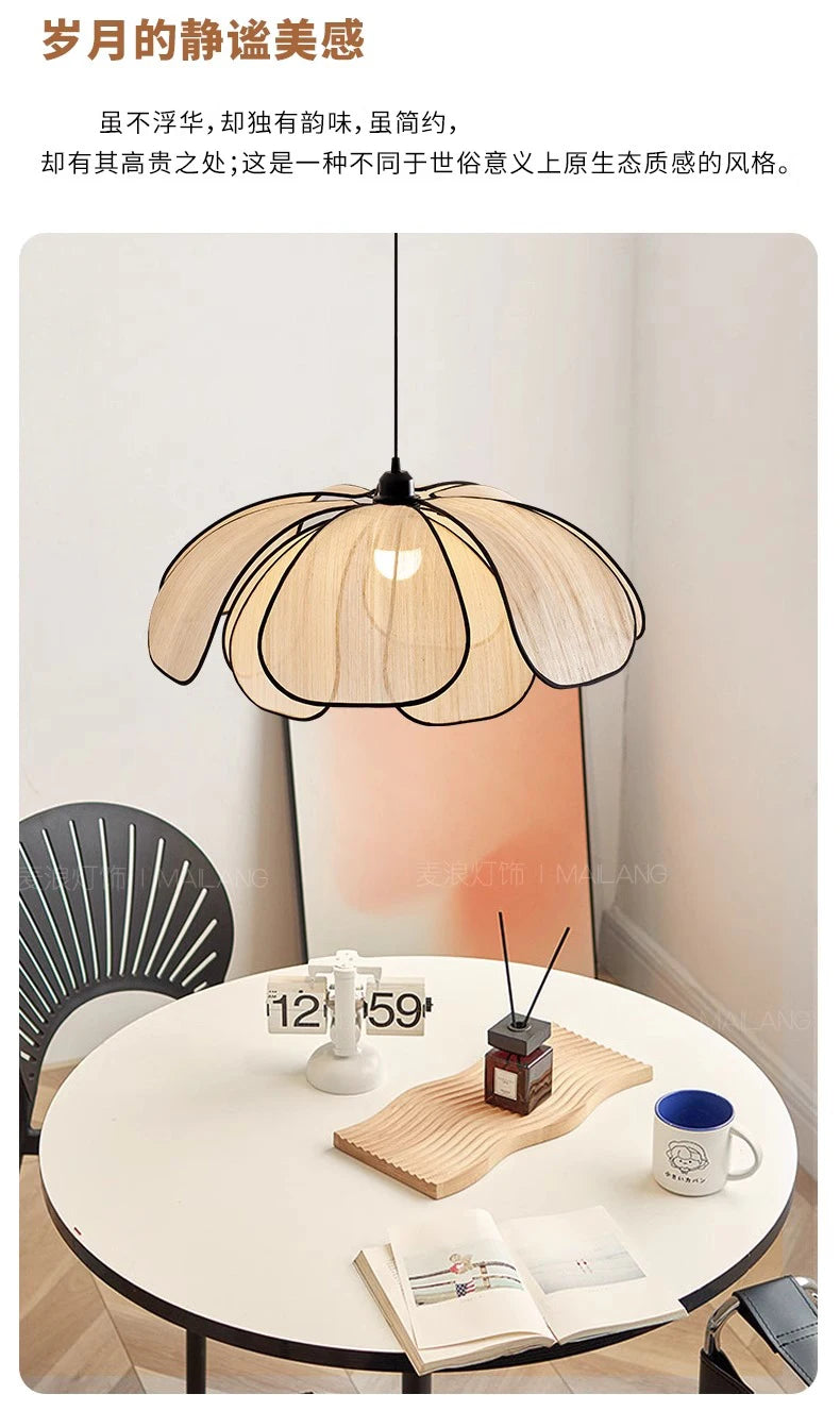 Vintage tissé à la main Lotus salle à manger lustre chambre salon lampe art européen et américain atmosphère éclairage lampes E27