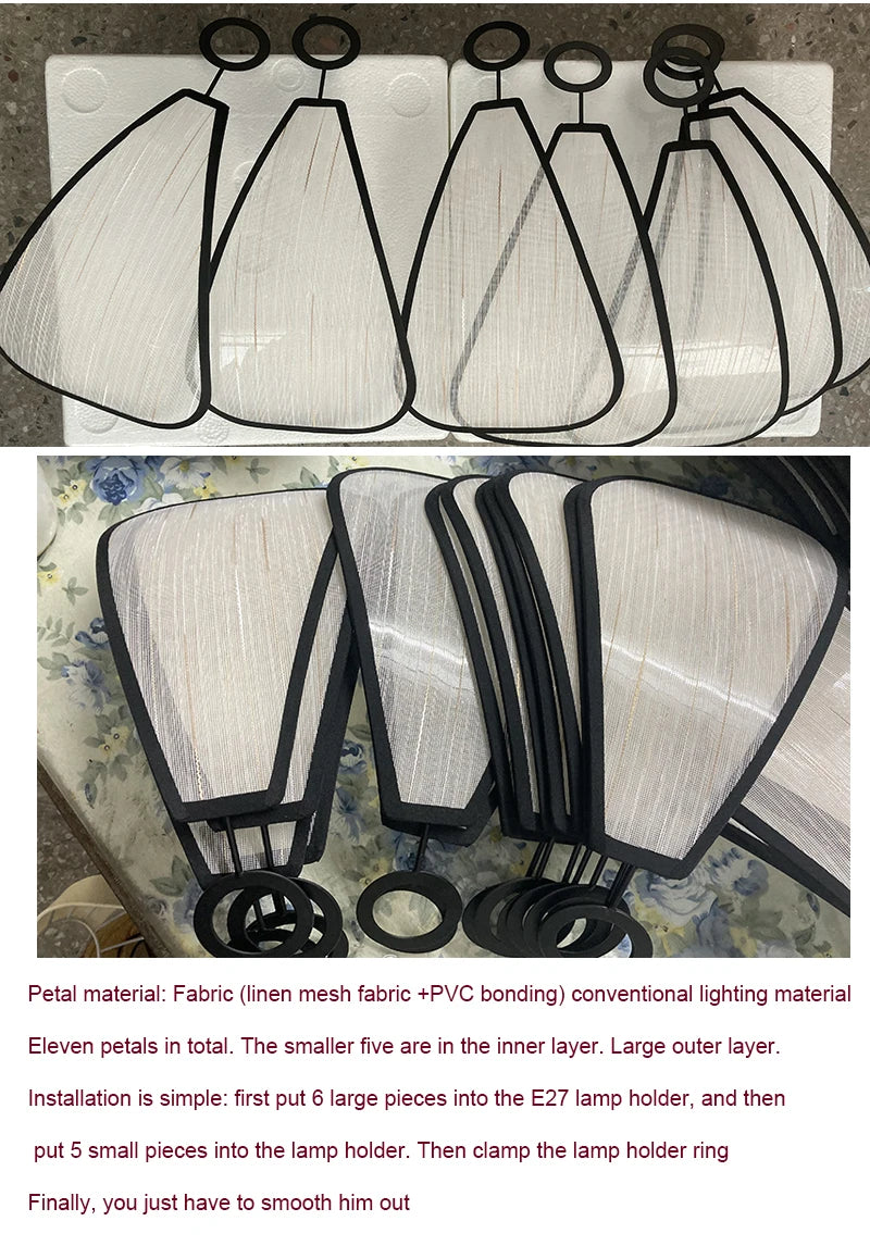 Vintage tissé à la main Lotus salle à manger lustre chambre salon lampe art européen et américain atmosphère éclairage lampes E27