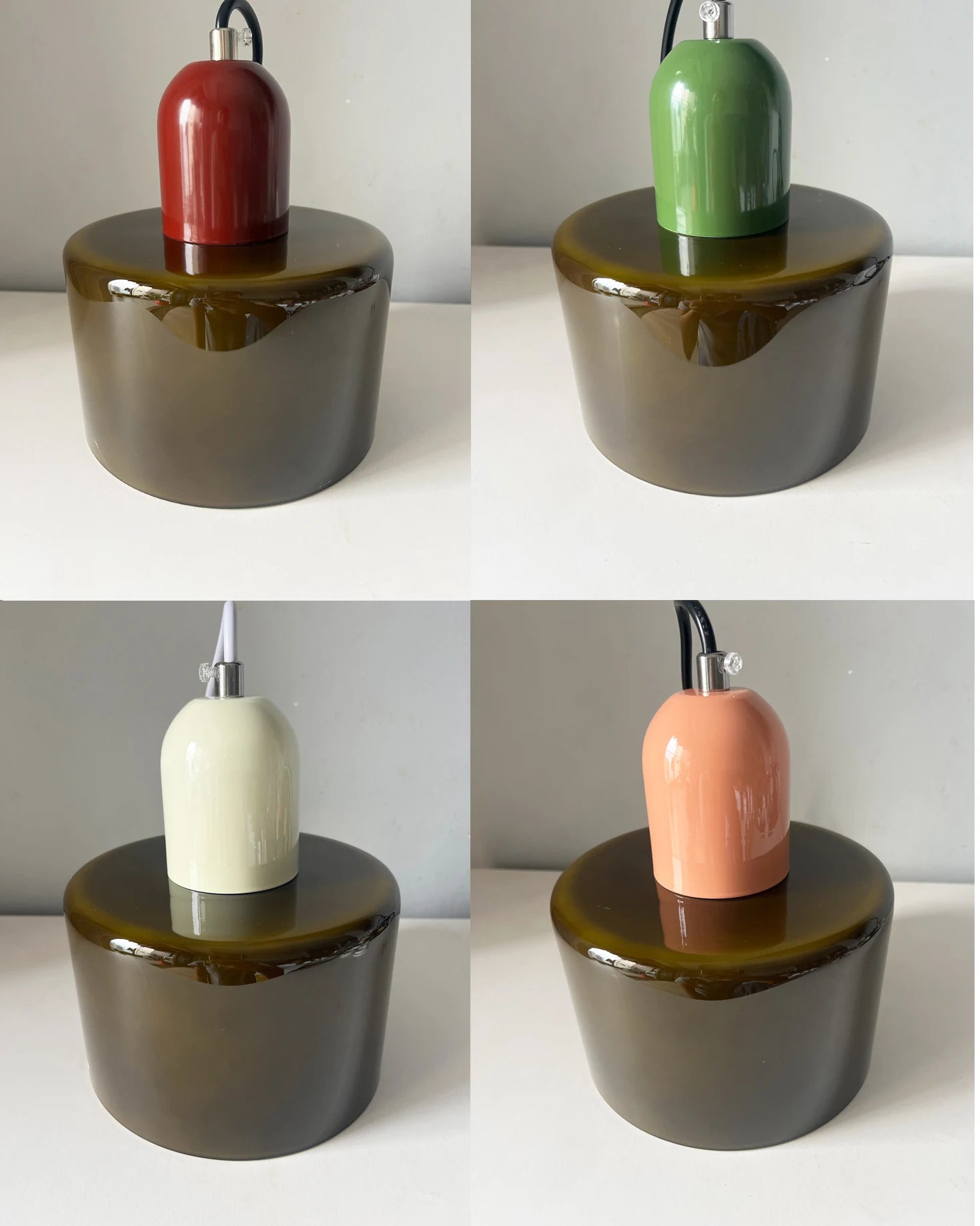 LAMPE SUSPENTUE | VINTAGE Tulipe Brun