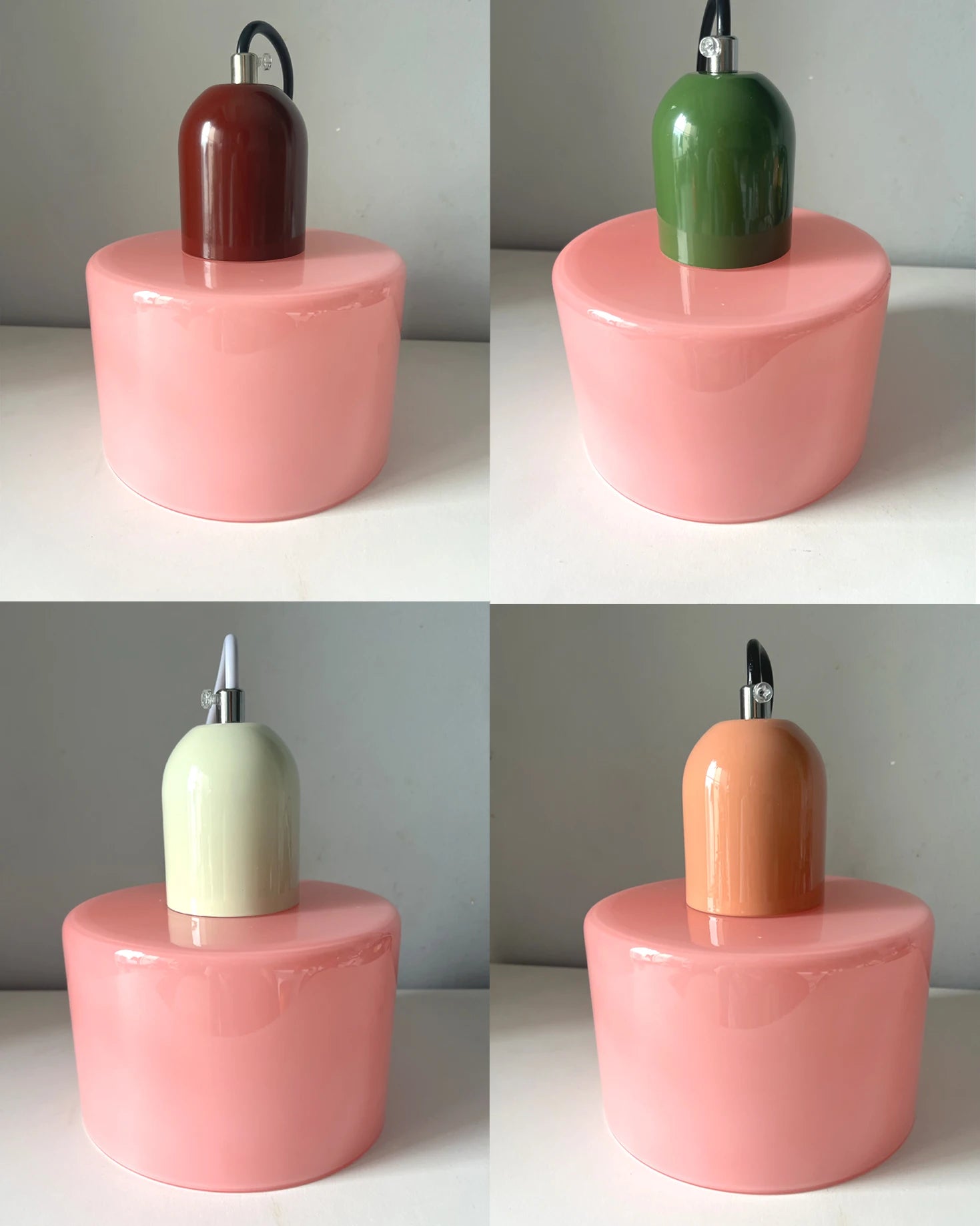 LAMPE SUSPENTUE | VINTAGE Tulipe Brun