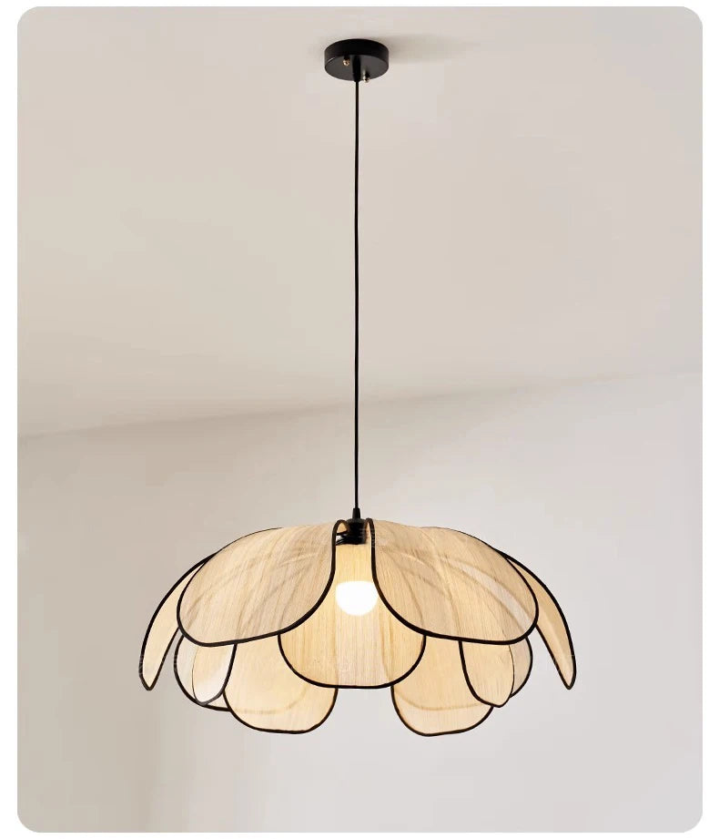 Vintage tissé à la main Lotus salle à manger lustre chambre salon lampe art européen et américain atmosphère éclairage lampes E27