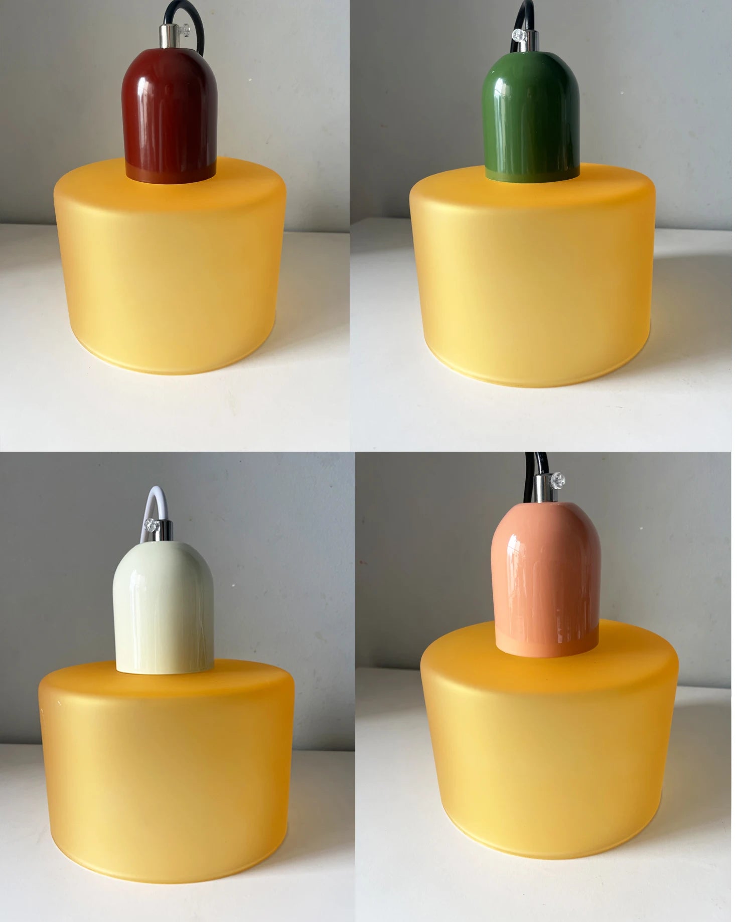 LAMPE SUSPENTUE | VINTAGE Tulipe Brun
