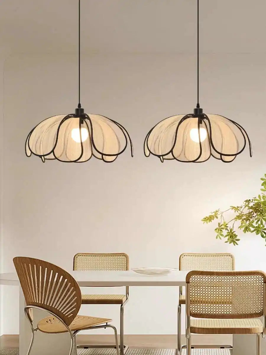 Vintage tissé à la main Lotus salle à manger lustre chambre salon lampe art européen et américain atmosphère éclairage lampes E27
