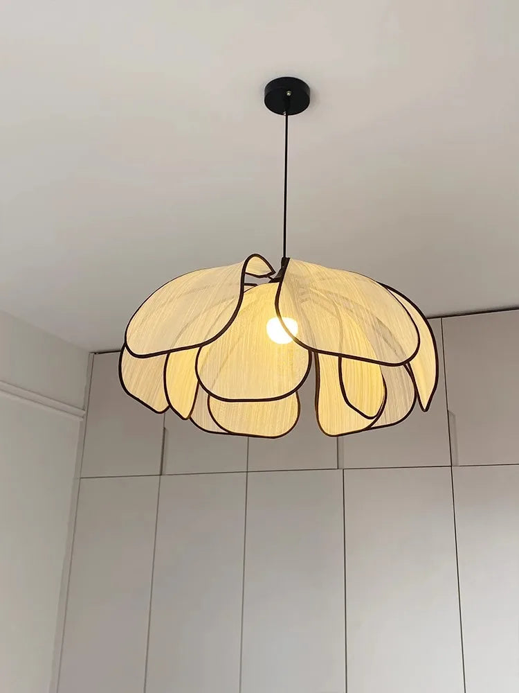Vintage tissé à la main Lotus salle à manger lustre chambre salon lampe art européen et américain atmosphère éclairage lampes E27