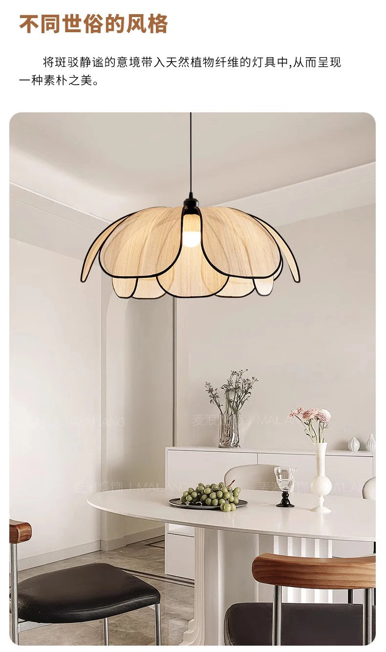 Vintage tissé à la main Lotus salle à manger lustre chambre salon lampe art européen et américain atmosphère éclairage lampes E27