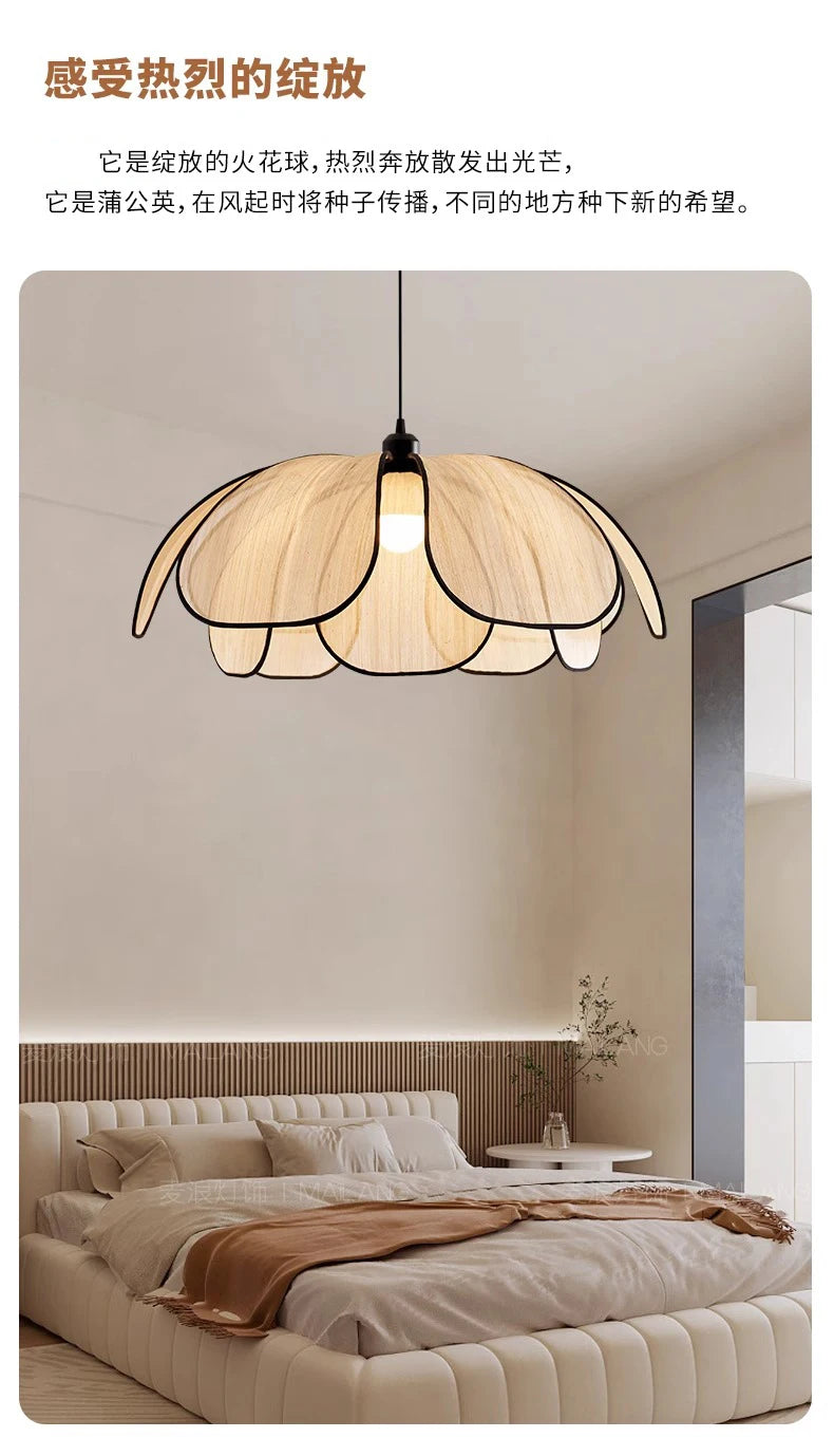 Vintage tissé à la main Lotus salle à manger lustre chambre salon lampe art européen et américain atmosphère éclairage lampes E27