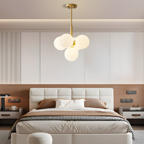 Suspension luminaire design 5 globes