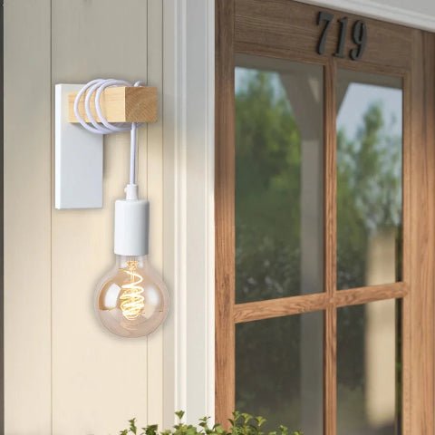 applique murale bois blanc entrée