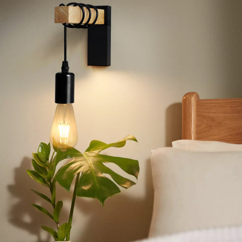 applique murale bois noire