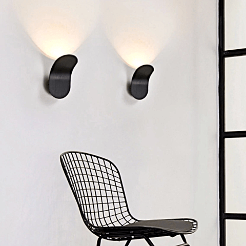 applique murale bois ovale noir