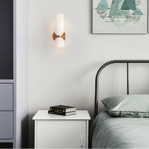 applique murale design chandelier couleur opalin