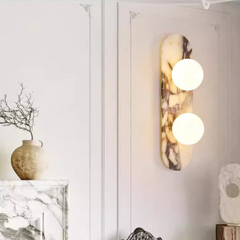 applique murale design deux globes lumineux