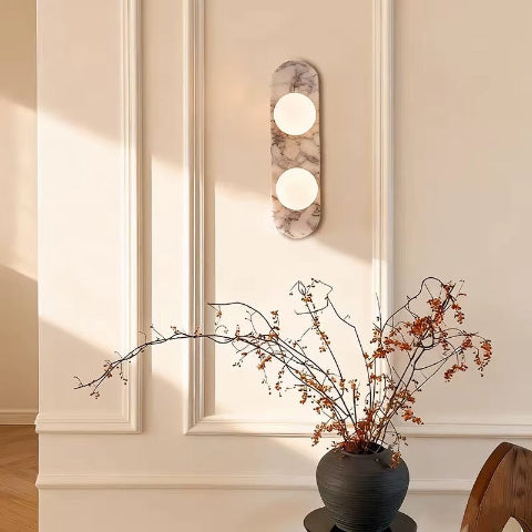 Applique murale design en marbre et verre — Elya Perle