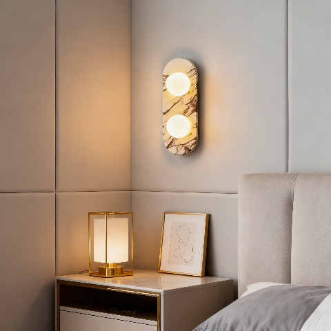 Applique murale design en marbre et verre — Elya Perle