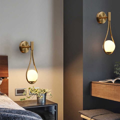 Applique murale dorée | Goutte d'eau