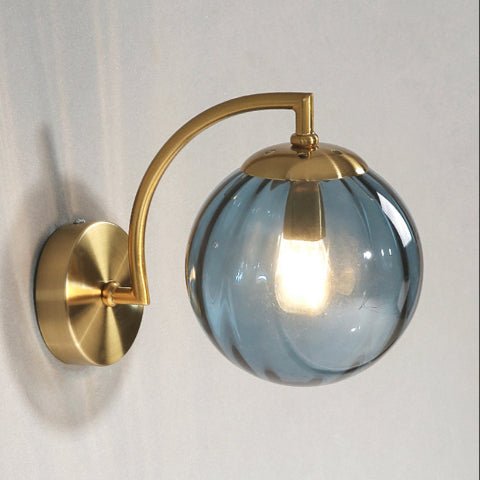 applique murale en verre colore bleu