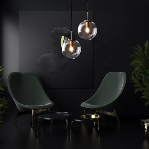 applique murale en verre globe gris fume coiin de lecture