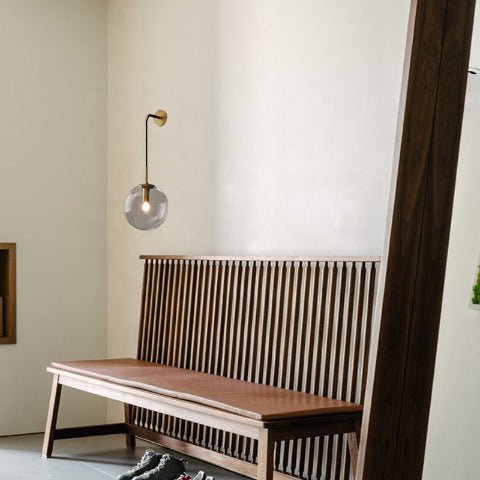 applique murale en verre globe gris fume vestiaire