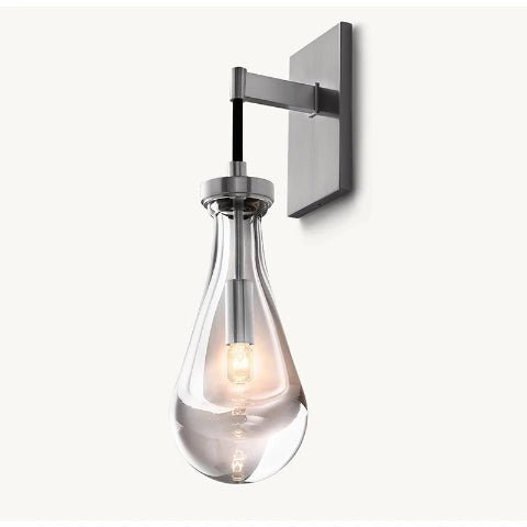 applique murale en verre goutte base nickel