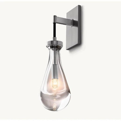 applique murale en verre goutte base nickel