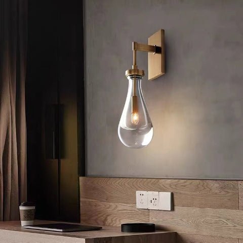 applique murale en verre goutte illumination mur