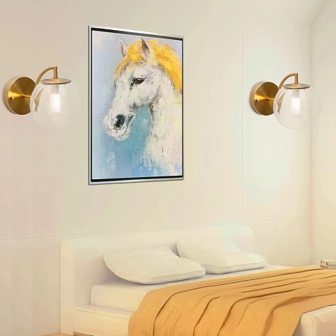 applique murale en verre colore bol transparent