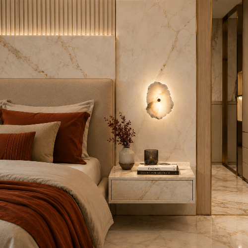applique murale marbre 1 plaque chambre